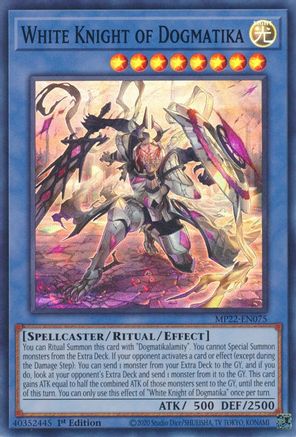 White Knight of Dogmatika (MP22-EN075) - 2022 Tin of the Pharaoh's Gods 1st Edition - Premium Yugioh Single from Konami - Just $0.25! Shop now at Game Crave Tournament Store
