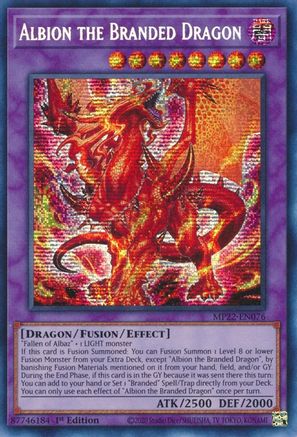 Albion the Branded Dragon (MP22-EN076) - 2022 Tin of the Pharaoh's Gods 1st Edition - Premium Yugioh Single from Konami - Just $0.92! Shop now at Game Crave Tournament Store