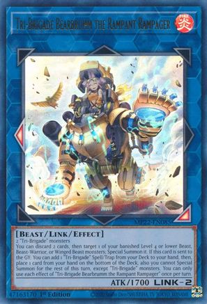 Tri-Brigade Bearbrumm the Rampant Rampager (MP22-EN085) - 2022 Tin of the Pharaoh's Gods 1st Edition - Premium Yugioh Single from Konami - Just $0.25! Shop now at Game Crave Tournament Store