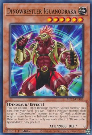Dinowrestler Iguanodraka (MP22-EN182) - 2022 Tin of the Pharaoh's Gods 1st Edition - Premium Yugioh Single from Konami - Just $0.25! Shop now at Game Crave Tournament Store