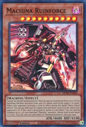 Machina Ruinforce (MP22-EN203) - 2022 Tin of the Pharaoh's Gods 1st Edition - Premium Yugioh Single from Konami - Just $0.25! Shop now at Game Crave Tournament Store
