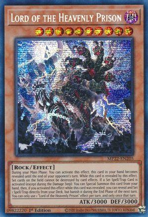Lord of the Heavenly Prison (MP22-EN205) - 2022 Tin of the Pharaoh's Gods 1st Edition - Premium Yugioh Single from Konami - Just $0.60! Shop now at Game Crave Tournament Store
