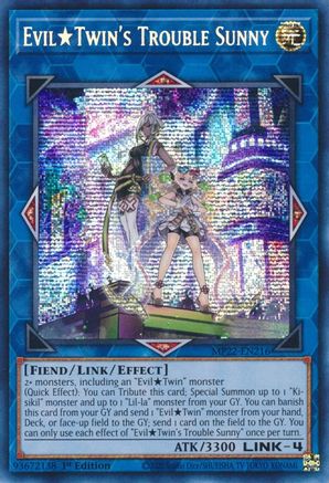 Evil Twin's Trouble Sunny (MP22-EN216) - 2022 Tin of the Pharaoh's Gods 1st Edition - Premium Yugioh Single from Konami - Just $0.54! Shop now at Game Crave Tournament Store