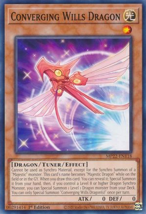 Converging Wills Dragon (MP22-EN118) - 2022 Tin of the Pharaoh's Gods 1st Edition - Premium Yugioh Single from Konami - Just $0.25! Shop now at Game Crave Tournament Store