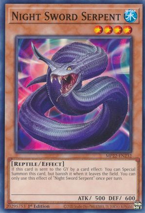 Night Sword Serpent (MP22-EN232) - 2022 Tin of the Pharaoh's Gods 1st Edition - Premium Yugioh Single from Konami - Just $0.25! Shop now at Game Crave Tournament Store