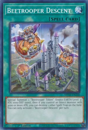 Beetrooper Descent (MP22-EN240) - 2022 Tin of the Pharaoh's Gods 1st Edition - Premium Yugioh Single from Konami - Just $0.25! Shop now at Game Crave Tournament Store