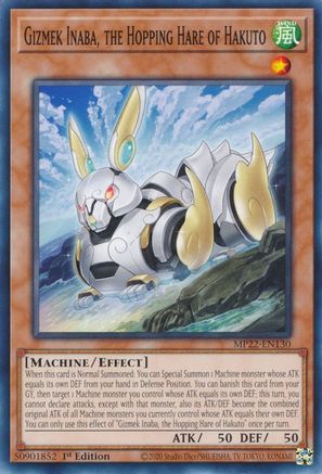 Gizmek Inaba, the Hopping Hare of Hakuto (MP22-EN130) - 2022 Tin of the Pharaoh's Gods 1st Edition - Premium Yugioh Single from Konami - Just $0.25! Shop now at Game Crave Tournament Store