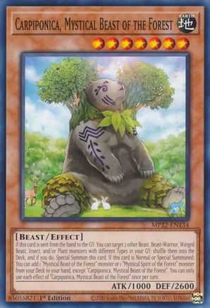 Carpiponica, Mystical Beast of the Forest (MP22-EN134) - 2022 Tin of the Pharaoh's Gods 1st Edition - Premium Yugioh Single from Konami - Just $0.25! Shop now at Game Crave Tournament Store