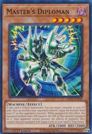 Master's Diploman (MP22-EN136) - 2022 Tin of the Pharaoh's Gods 1st Edition - Premium Yugioh Single from Konami - Just $0.25! Shop now at Game Crave Tournament Store