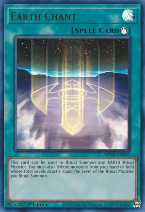 Earth Chant (MP22-EN251) - 2022 Tin of the Pharaoh's Gods 1st Edition - Premium Yugioh Single from Konami - Just $0.25! Shop now at Game Crave Tournament Store