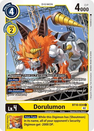 Dorulumon (BT10-034) - Xros Encounter - Premium Digimon Single from Bandai - Just $0.08! Shop now at Game Crave Tournament Store