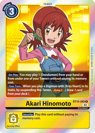 Akari Hinomoto (BT10-089) - Xros Encounter Foil - Premium Digimon Single from Bandai - Just $0.08! Shop now at Game Crave Tournament Store