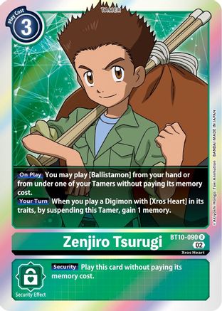 Zenjiro Tsurugi (BT10-090) - Xros Encounter Foil - Premium Digimon Single from Bandai - Just $0.08! Shop now at Game Crave Tournament Store