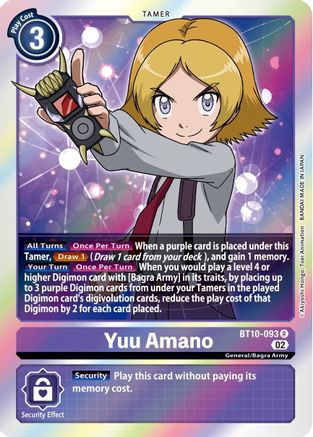 Yuu Amano (BT10-093) - Xros Encounter Foil - Premium Digimon Single from Bandai - Just $0.25! Shop now at Game Crave Tournament Store