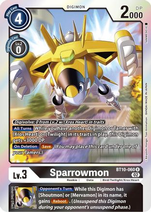 Sparrowmon (BT10-060) - Xros Encounter Foil - Premium Digimon Single from Bandai - Just $0.11! Shop now at Game Crave Tournament Store