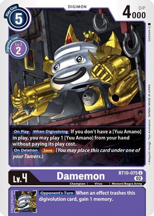 Damemon (BT10-075) - Xros Encounter - Premium Digimon Single from Bandai - Just $0.08! Shop now at Game Crave Tournament Store