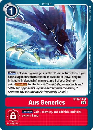 Aus Generics (ST12-14) - Starter Deck 12: Jesmon - Premium Digimon Single from Bandai - Just $0.08! Shop now at Game Crave Tournament Store
