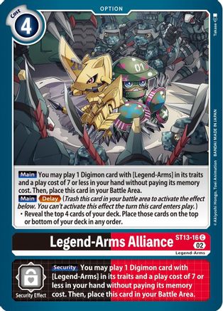 Legend-Arms Alliance (ST13-16) - Starter Deck 13: Ragnaloardmon - Premium Digimon Single from Bandai - Just $0.08! Shop now at Game Crave Tournament Store