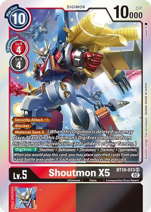 Shoutmon X5 (BT10-013) - Xros Encounter Foil - Premium Digimon Single from Bandai - Just $0.22! Shop now at Game Crave Tournament Store
