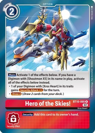Hero of the Skies! (BT10-095) - Xros Encounter Foil - Premium Digimon Single from Bandai - Just $0.25! Shop now at Game Crave Tournament Store