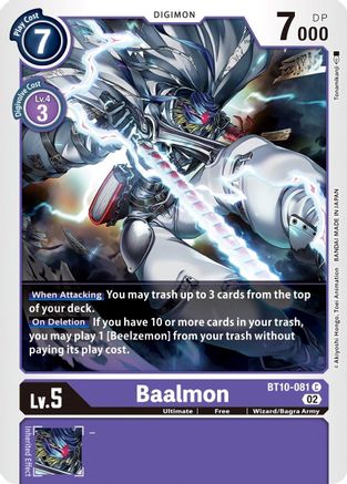 Baalmon (BT10-081) - Xros Encounter - Premium Digimon Single from Bandai - Just $0.08! Shop now at Game Crave Tournament Store