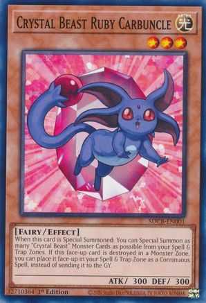 Crystal Beast Ruby Carbuncle (SDCB-EN001) - Structure Deck: Legend of the Crystal Beasts 1st Edition - Premium Yugioh Single from Konami - Just $0.25! Shop now at Game Crave Tournament Store