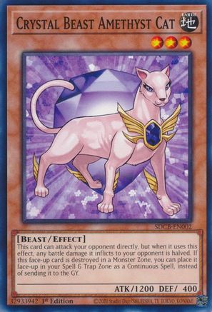 Crystal Beast Amethyst Cat (SDCB-EN002) - Structure Deck: Legend of the Crystal Beasts 1st Edition - Premium Yugioh Single from Konami - Just $0.08! Shop now at Game Crave Tournament Store