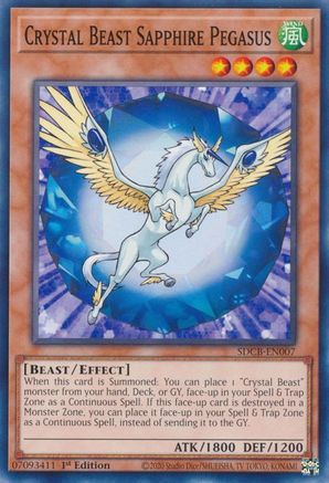 Crystal Beast Sapphire Pegasus (SDCB-EN007) - Structure Deck: Legend of the Crystal Beasts 1st Edition - Premium Yugioh Single from Konami - Just $0.25! Shop now at Game Crave Tournament Store