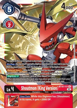 Shoutmon (King Version) (BT10-111) - Xros Encounter Foil - Premium Digimon Single from Bandai - Just $0.87! Shop now at Game Crave Tournament Store