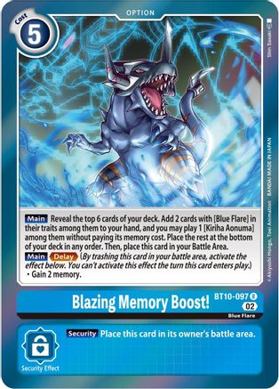 Blazing Memory Boost! (BT10-097) - Xros Encounter Foil - Premium Digimon Single from Bandai - Just $0.33! Shop now at Game Crave Tournament Store