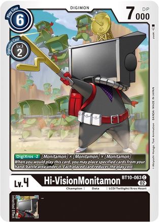Hi-VisionMonitamon (BT10-063) - Xros Encounter - Premium Digimon Single from Bandai - Just $0.25! Shop now at Game Crave Tournament Store