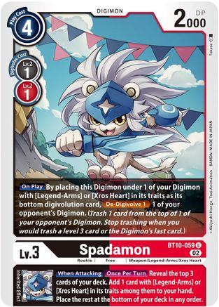 Spadamon (BT10-059) - Xros Encounter - Premium Digimon Single from Bandai - Just $0.08! Shop now at Game Crave Tournament Store