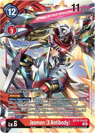 Jesmon (X Antibody) (BT10-016) - Xros Encounter Foil - Premium Digimon Single from Bandai - Just $2.60! Shop now at Game Crave Tournament Store