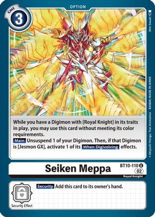 Seiken Meppa (BT10-110) - Xros Encounter - Premium Digimon Single from Bandai - Just $0.25! Shop now at Game Crave Tournament Store
