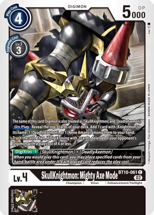 SkullKnightmon: Mighty Axe Mode (BT10-061) - Xros Encounter - Premium Digimon Single from Bandai - Just $0.08! Shop now at Game Crave Tournament Store