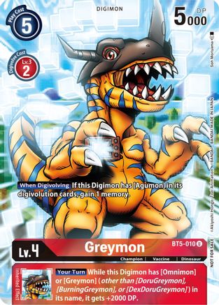 Greymon (25th Special Memorial Pack) (BT5-010) - Battle of Omni Foil - Premium Digimon Single from Bandai - Just $0.43! Shop now at Game Crave Tournament Store