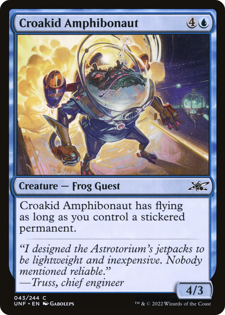Croakid Amphibonaut (UNF-043) - Unfinity Foil - Premium MTG Single from Wizards of the Coast - Just $0.25! Shop now at Game Crave Tournament Store