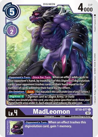 MadLeomon (BT10-077) - Xros Encounter - Premium Digimon Single from Bandai - Just $0.21! Shop now at Game Crave Tournament Store