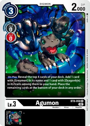 Agumon (Xros Encounter Pre-Release) (BT8-058) - New Awakening - Premium Digimon Single from Bandai - Just $0.83! Shop now at Game Crave Tournament Store