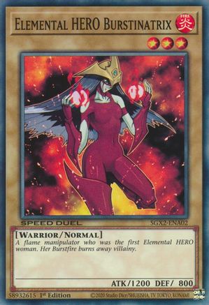 Elemental HERO Burstinatrix (SGX2-ENA02) - Speed Duel GX: Midterm Paradox 1st Edition - Premium Yugioh Single from Konami - Just $0.25! Shop now at Game Crave Tournament Store
