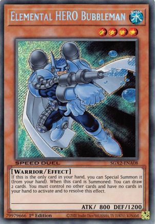 Elemental HERO Bubbleman (Secret Rare) (SGX2-ENA08) - Speed Duel GX: Midterm Paradox 1st Edition - Premium Yugioh Single from Konami - Just $0.40! Shop now at Game Crave Tournament Store
