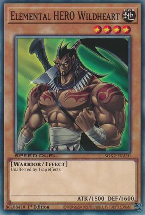 Elemental HERO Wildheart (SGX2-ENA10) - Speed Duel GX: Midterm Paradox 1st Edition - Premium Yugioh Single from Konami - Just $0.25! Shop now at Game Crave Tournament Store
