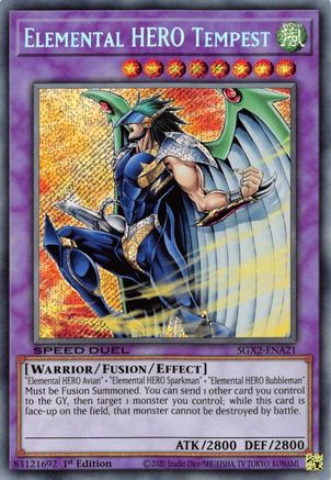 Elemental HERO Tempest (Secret Rare) (SGX2-ENA21) - Speed Duel GX: Midterm Paradox 1st Edition - Premium Yugioh Single from Konami - Just $0.31! Shop now at Game Crave Tournament Store