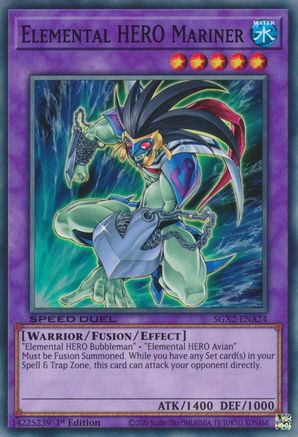 Elemental HERO Mariner (SGX2-ENA24) - Speed Duel GX: Midterm Paradox 1st Edition - Premium Yugioh Single from Konami - Just $0.25! Shop now at Game Crave Tournament Store