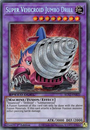 Super Vehicroid Jumbo Drill (Secret Rare) (SGX2-ENB22) - Speed Duel GX: Midterm Paradox 1st Edition - Premium Yugioh Single from Konami - Just $0.25! Shop now at Game Crave Tournament Store
