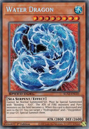 Water Dragon (Secret Rare) (SGX2-ENC01) - Speed Duel GX: Midterm Paradox 1st Edition - Premium Yugioh Single from Konami - Just $0.25! Shop now at Game Crave Tournament Store