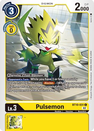 Pulsemon (BT10-031) - Xros Encounter - Premium Digimon Single from Bandai - Just $0.08! Shop now at Game Crave Tournament Store