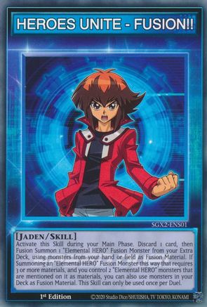 HEROES UNITE - FUSION!! (SGX2-ENS01) - Speed Duel GX: Midterm Paradox 1st Edition - Premium Yugioh Single from Konami - Just $0.25! Shop now at Game Crave Tournament Store