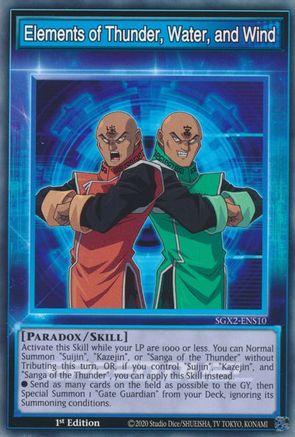 Elements of Thunder, Water, and Wind (SGX2-ENS10) - Speed Duel GX: Midterm Paradox 1st Edition - Premium Yugioh Single from Konami - Just $0.25! Shop now at Game Crave Tournament Store