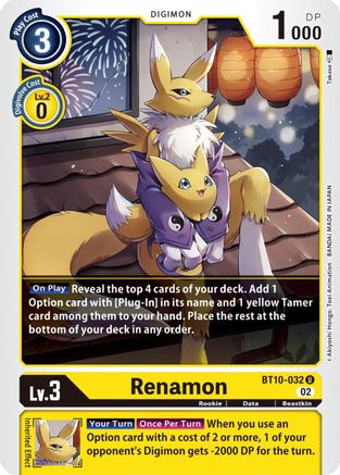 Renamon (BT10-032) - Xros Encounter - Premium Digimon Single from Bandai - Just $0.09! Shop now at Game Crave Tournament Store